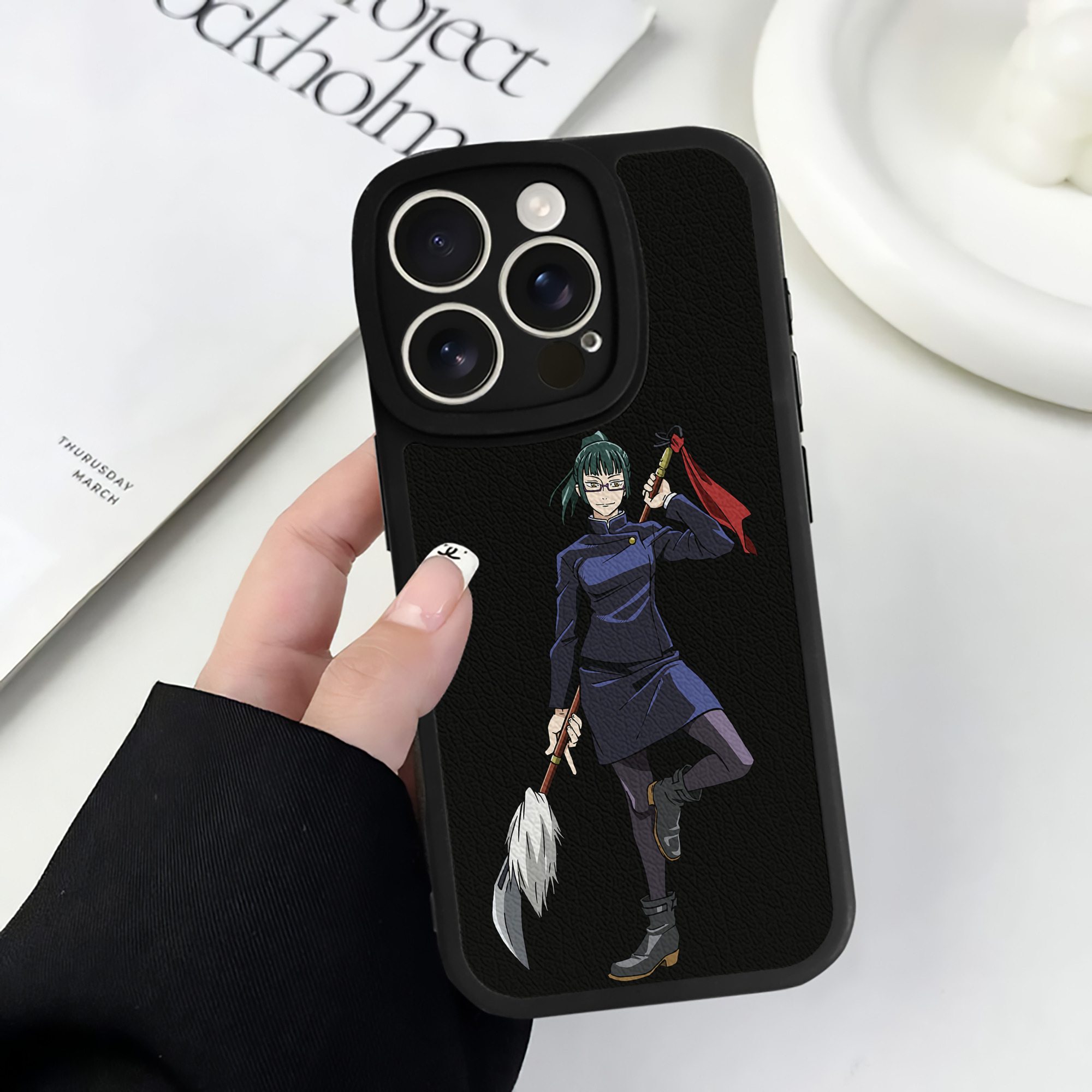 （画像用） 呪術廻戦 Jujutsu Kaisen 【iPhone 16シリーズ対応】シリコンスマホケース（レザー調） 材質：シリコン